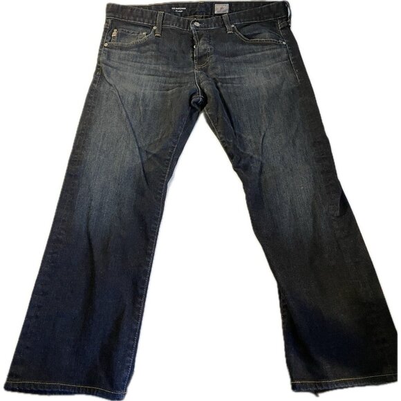 AG Adriano Goldschmied Mens 38x28 Matchbox Jeans Slim Straight Dark Wash